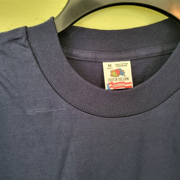 Vintage 1990s CYBERSPACE...The Final Frontier Shirt MEDIUM Navy Single Stitch A4 - Picture 4 of 6